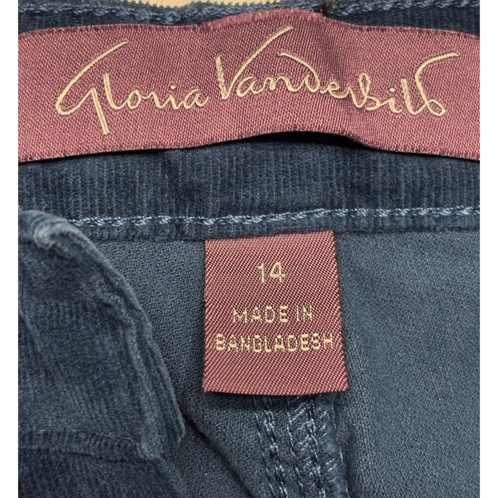 Gloria Vanderbilt Corduroy Pants Womens Straight Leg Turquoise Size 14 - Picture 2 of 7
